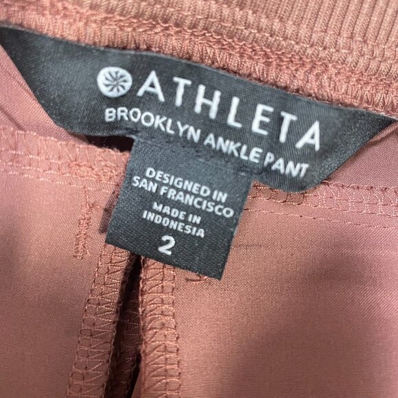 Athleta Brooklyn Ankle Pants Womens 2 Pink‎ Pull On Stretch Lightweight - Picture 7 of 12